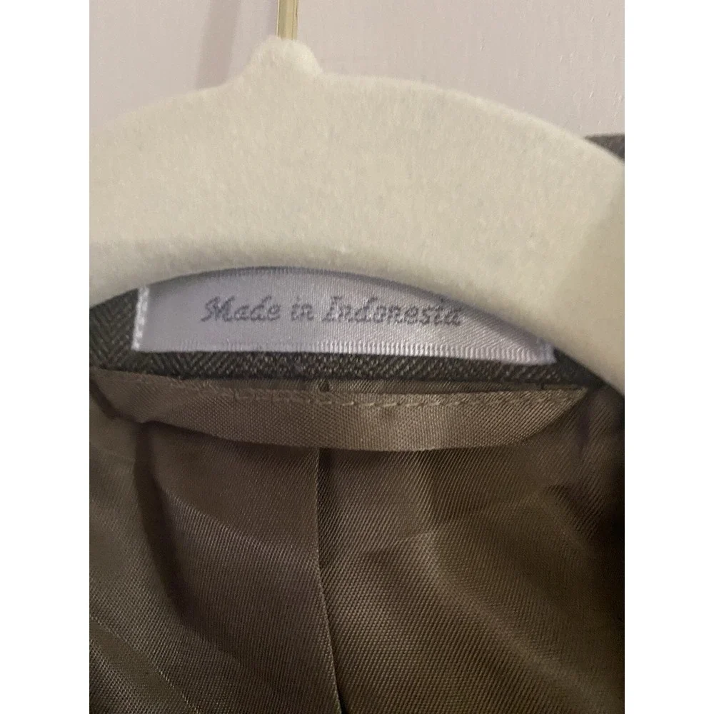 Vintage Ralph Lauren Men Wool Suit Jacket Sports Coat 44R 2 Button Green Brown